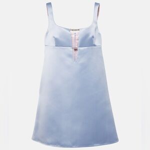 Nina Ricci Light Blue Satin Mini Dress